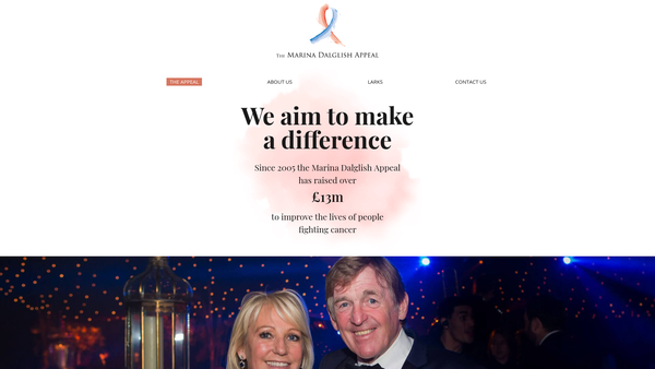 Screenshot of the The Marina Dalglish Appeal website