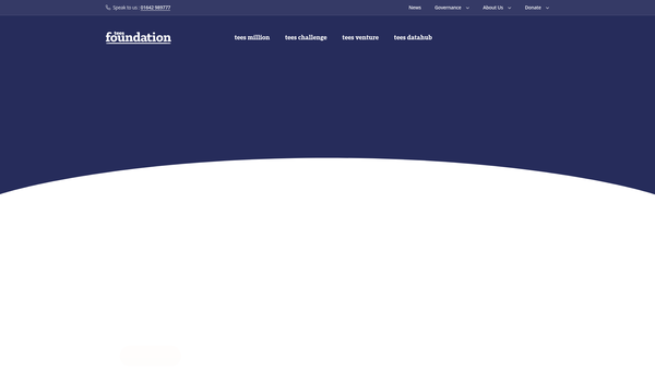 Screenshot of the Tees Valley Community Foundation website