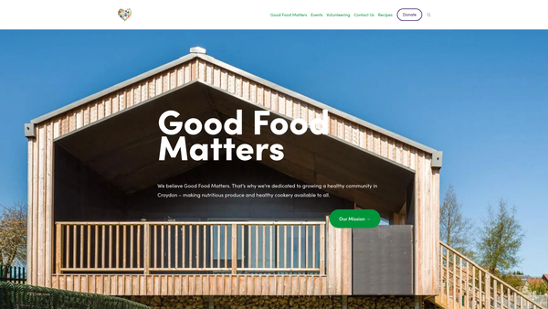 Screenshot of the Good Food Matters website