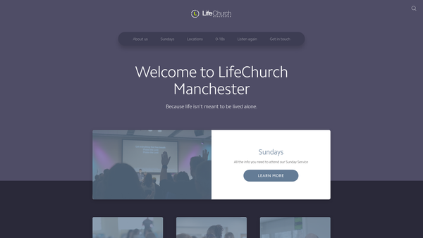 Screenshot of the Lifechurch Manchester website