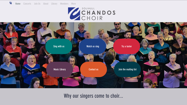 Screenshot of the Solihull Chandos Choir website