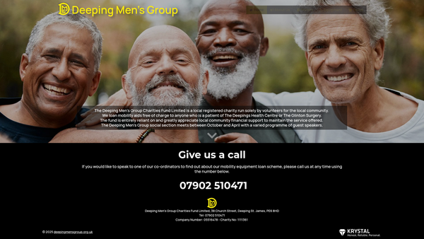 Screenshot of the The Deeping Men's Group Charities Fund Limited website