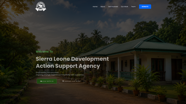 Screenshot of the Sierra Leone - Development Action Support Agency (Dasa) website
