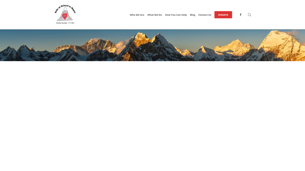 Screenshot of the Kids At School In Nepal website