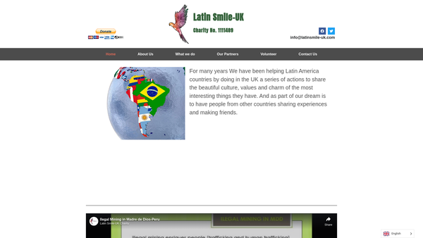Screenshot of the Latin Smile - UK website