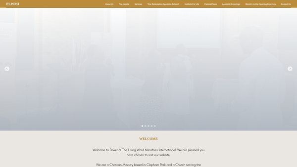 Screenshot of the Power Of The Living Word Ministries International website