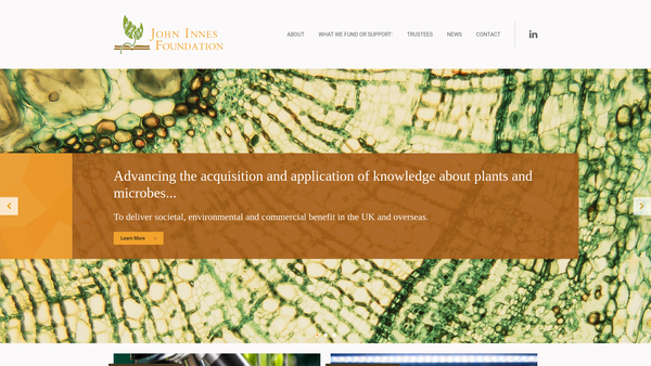 Screenshot of the John Innes Foundation website