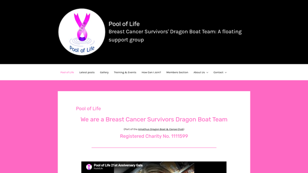 Screenshot of the Pool Of Life website