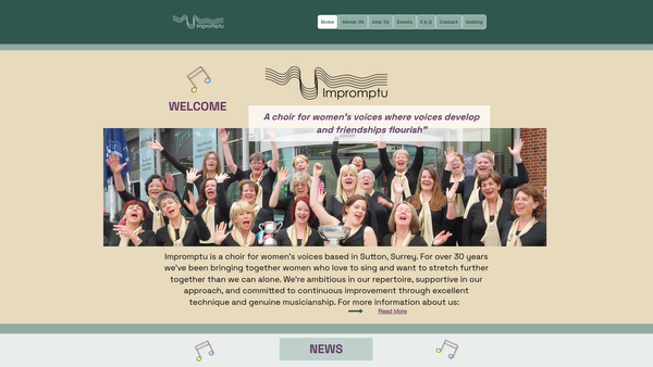 Screenshot of the Impromptu website