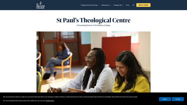 Screenshot of the St Paul's Theological Centre website