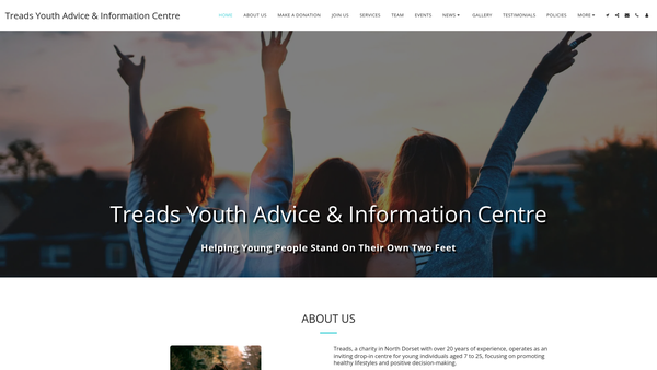 Screenshot of the Blandford Youth Advice & Information Centre website