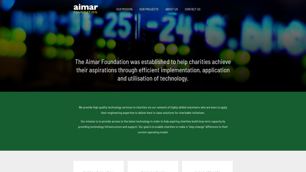 Screenshot of the The Aimar Foundation website