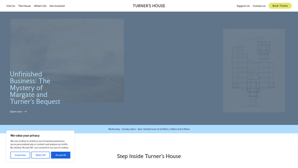 Screenshot of the Turner's House Trust website