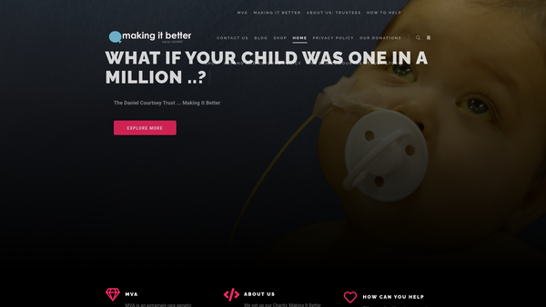 Screenshot of the Making IT Better - The Daniel Courtney Trust website