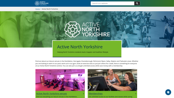 Screenshot of the Richmondshire Leisure Trust website