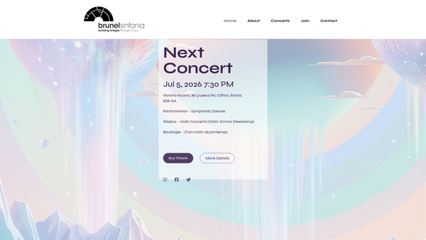 Screenshot of the The Brunel Sinfonia website