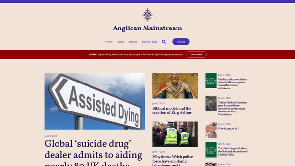 Screenshot of the Anglican Mainstream website