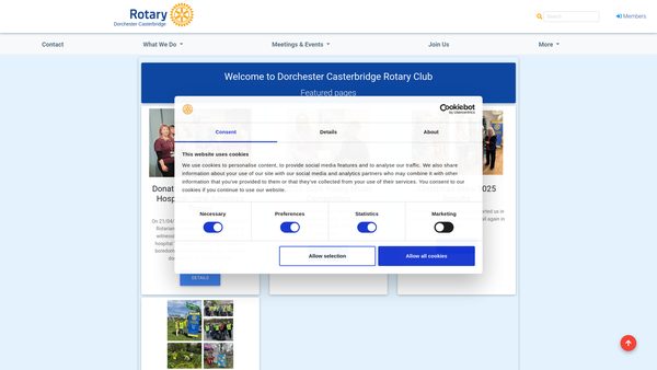 Screenshot of the Rotary Club Of Dorchester Casterbridge Trust Fund website