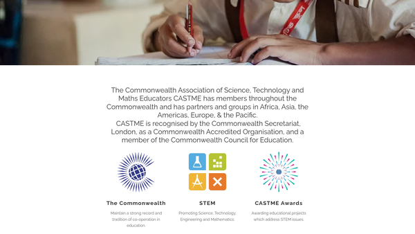 Screenshot of the Commonwealth Association Of Science, Technology And Mathematics Educators website