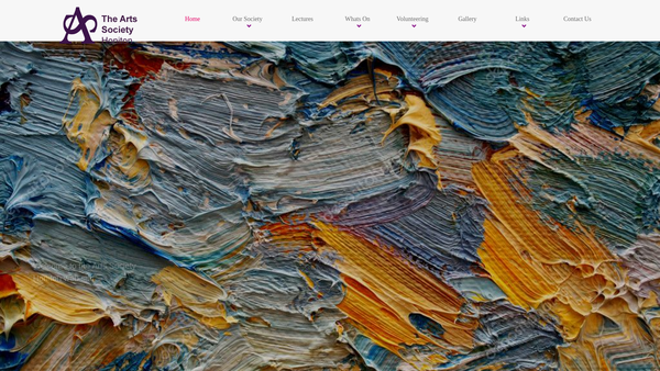 Screenshot of the The Arts Society Honiton website