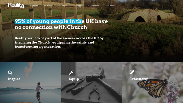 Screenshot of the Reality Youth Project website