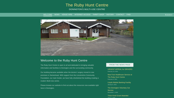 Screenshot of the The Ruby Hunt Trust website