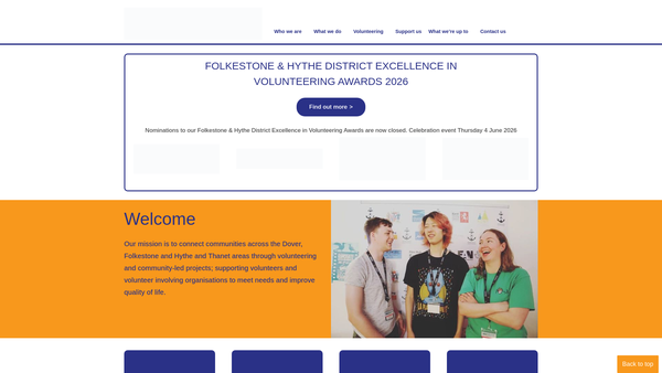 Screenshot of the Kent Coast Volunteering Ltd website
