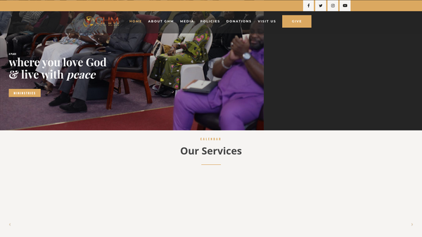 Screenshot of the Global Harvest Ministries website