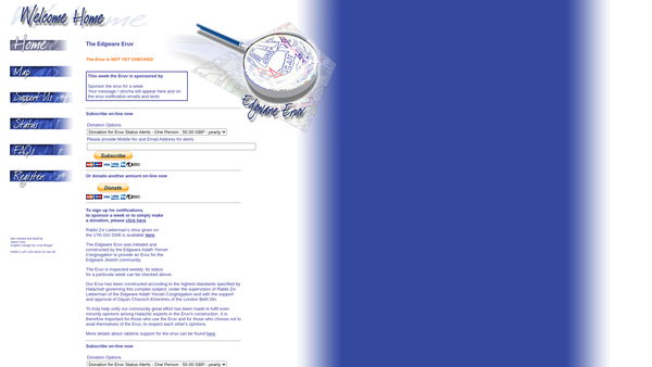 Screenshot of the Edgware Eruv Committee website