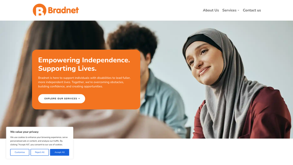 Screenshot of the Bradnet website
