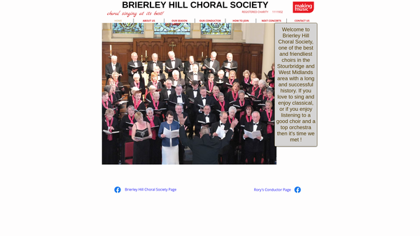 Screenshot of the Brierley Hill Choral Society website