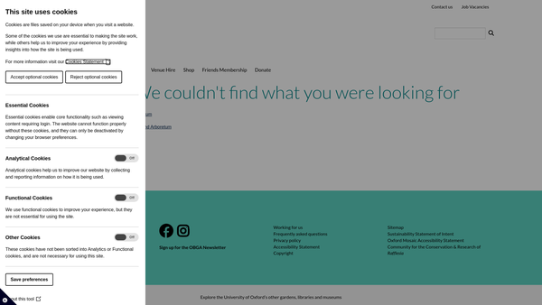 Screenshot of the The Friends Of Oxford Botanic Garden & Arboretum website