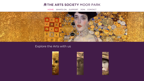 Screenshot of the Moor Park Decorative And Fine Arts Society website