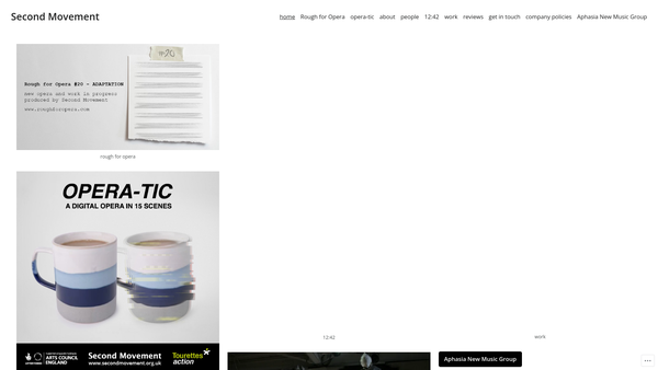 Screenshot of the Second Movement website