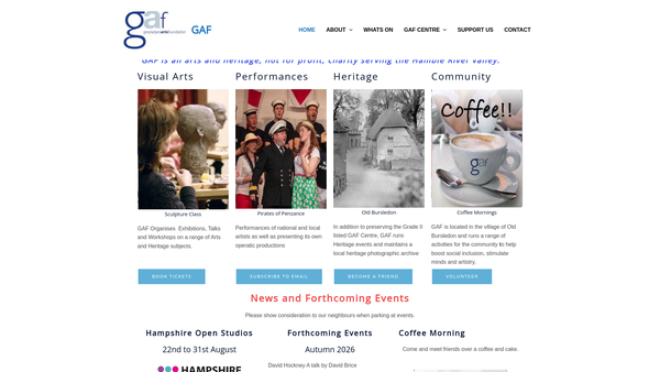Screenshot of the Greyladyes Arts Foundation website
