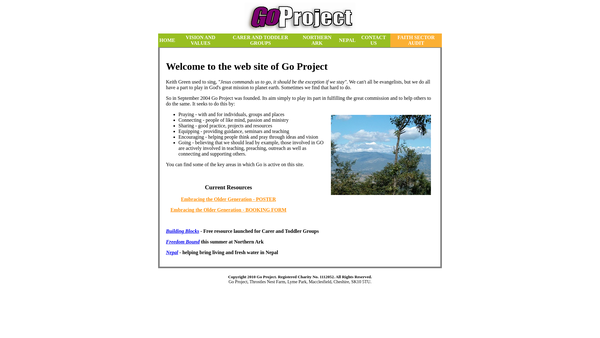 Screenshot of the Go Project website