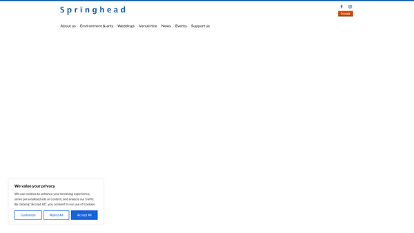 Screenshot of the The Springhead Trust Limited website