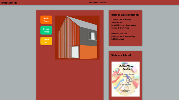 Screenshot of the Broad Street Meeting Hall website