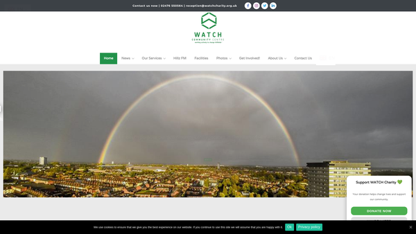 Screenshot of the Working Actively To Change Hillfields Limited website