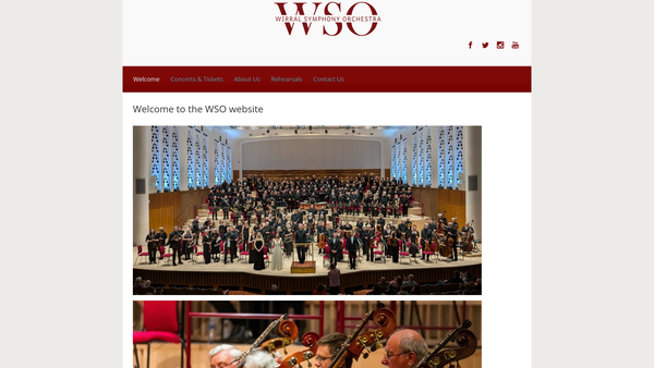 Screenshot of the The Wirral Symphony Orchestra website