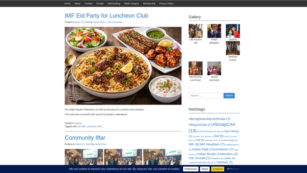 Screenshot of the Indian Muslim Trust website