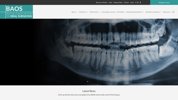 Screenshot of the British Association Of Oral Surgeons website