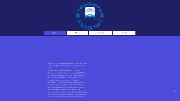 Screenshot of the The Mid-Derbyshire Association For Mobile Physiotherapy website