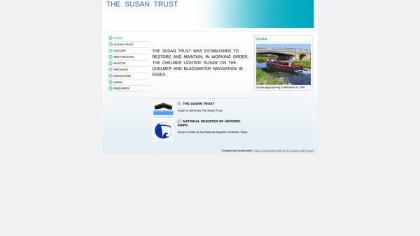 Screenshot of the The Susan Trust website