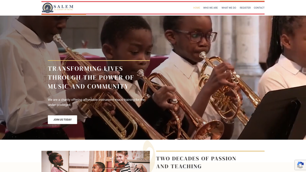 Screenshot of the Salem Academy Of Music website