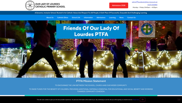 Screenshot of the Friends Of Our Lady Of Lourdes Rc Primary School website