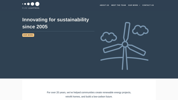 Screenshot of the Pure Leapfrog website