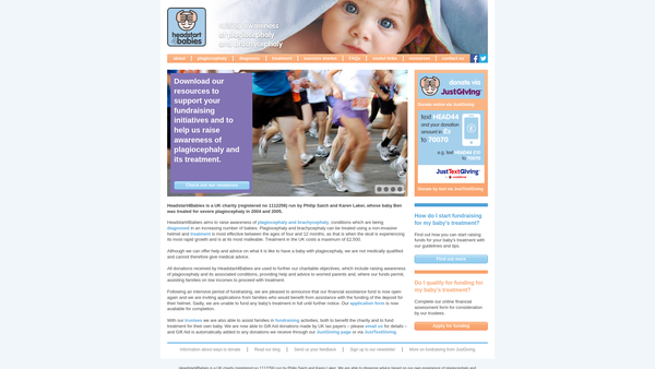 Screenshot of the Headstart4babies Limited website