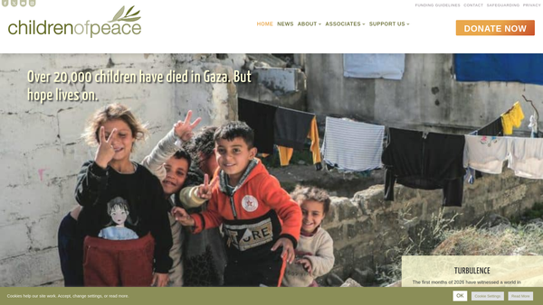 Screenshot of the Children Of Peace website