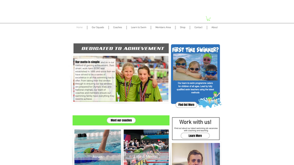 Screenshot of the Exeter City Swimming Club website